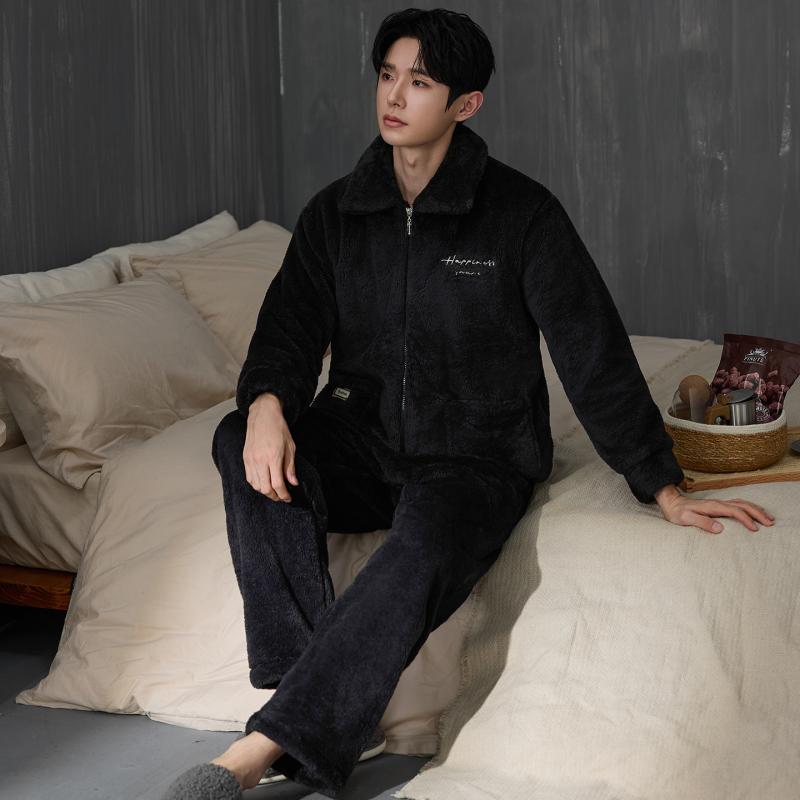 Flannel Shirt Lined - Set Piyama Pria Tebal Musim Dingin