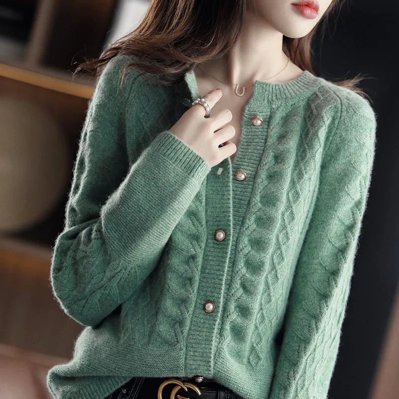Jaket Kardigan Rajut Vintage W - Wool Coat Peacoat ulasan dan harga