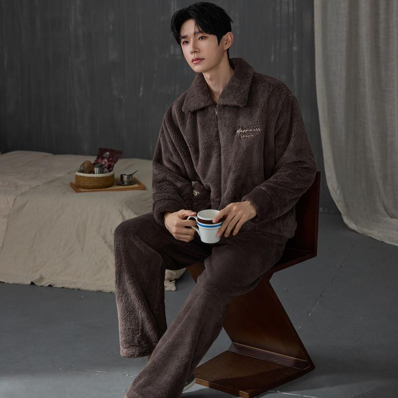 Set Piyama Pria Tebal Musim Di - Flannel Shirt Lined ulasan dan harga