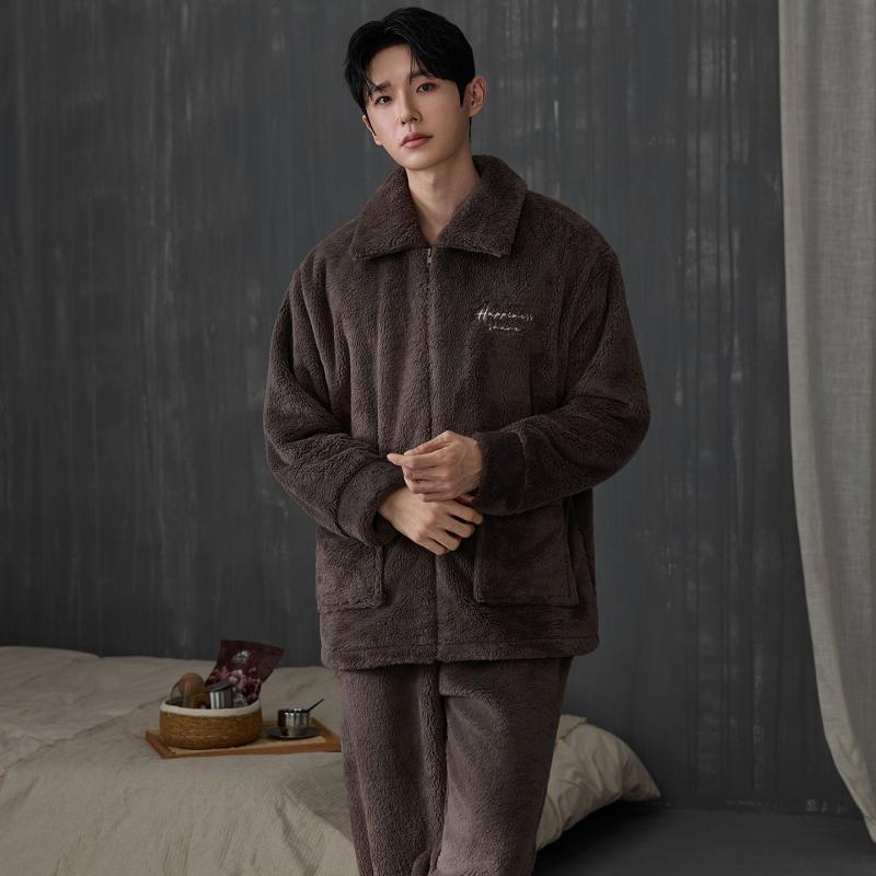 Set Piyama Pria Tebal Musim Di - Flannel Shirt Lined ulasan dan harga